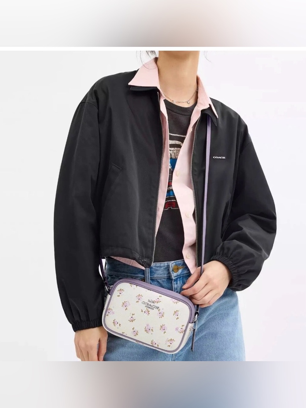 🌸 COACH Flora Print Women's Mini Jamie Camera Bag  Crossbody Bag